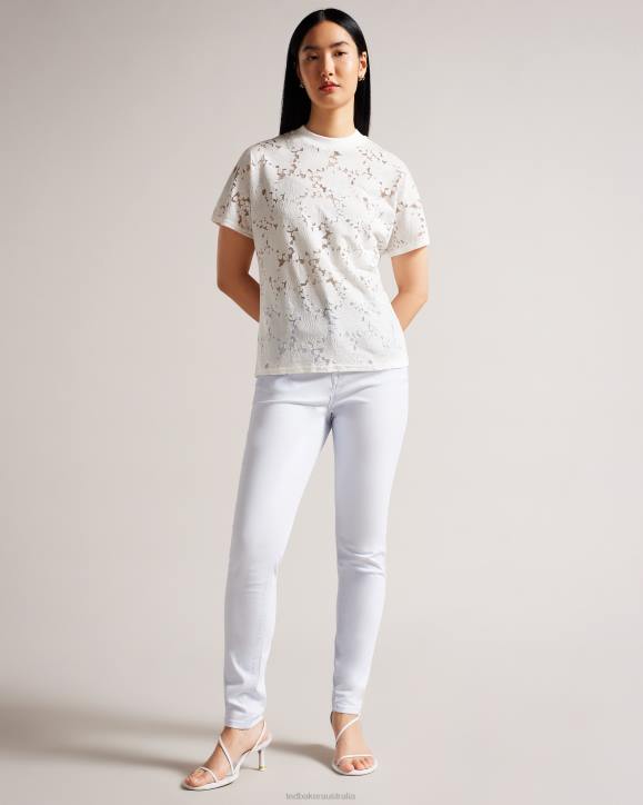 Ted Baker Maralo Floral Lace Relaxed T-Shirt White Clothing Women TLPL34