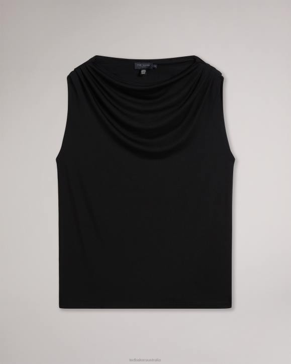 Ted Baker Margeta Cowl Neck Draped Top Black Clothing Women TLPL88