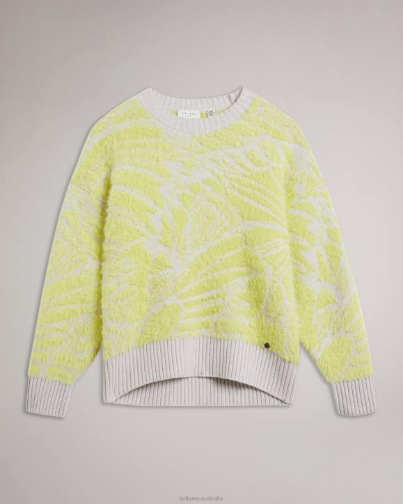 Ted Baker Marrlo Jacquard Easy Fit Jumper Pale Green Clothing Women TLPL91