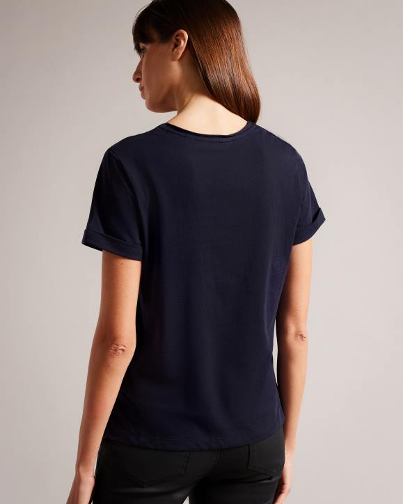 Ted Baker Miarna V-neck easy fit tee NAVY Clothing Women TLPL547