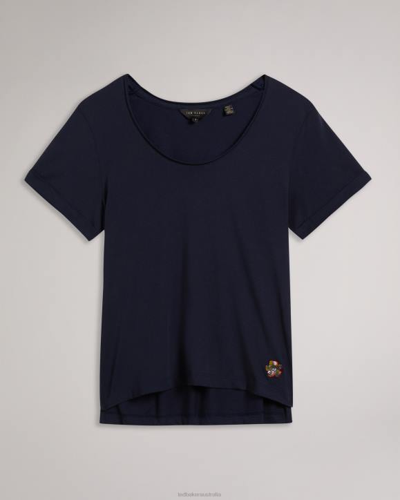 Ted Baker Miarna V-neck easy fit tee NAVY Clothing Women TLPL547