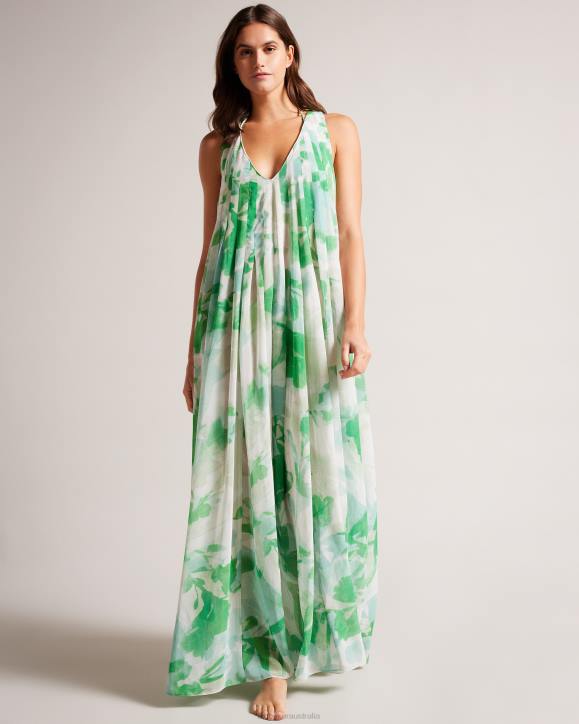 Ted Baker Milasan Abstract Print Maxi Cover Up Green Clothing Women TLPL27