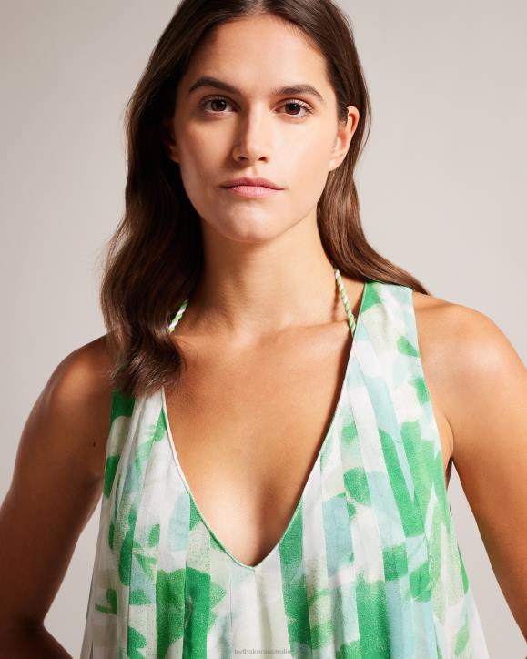 Ted Baker Milasan Abstract Print Maxi Cover Up Green Clothing Women TLPL27