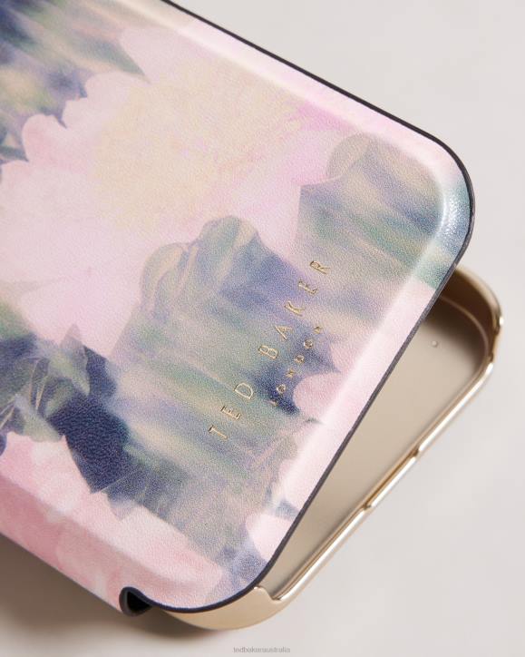 Ted Baker Monetan Blurred Floral Mirror Folio iPhone 14 Max Pink Homeware Collection TLPL2114