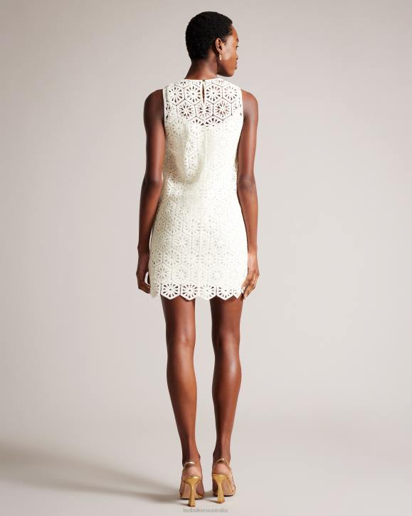 Ted Baker Nellla Mini Crochet Shift Dress White Clothing Women TLPL273