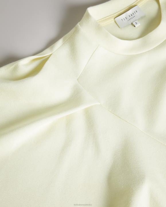 Ted Baker Nikilaa Boxy Ruffle Sleeve T-Shirt Light Yellow Clothing Women TLPL40