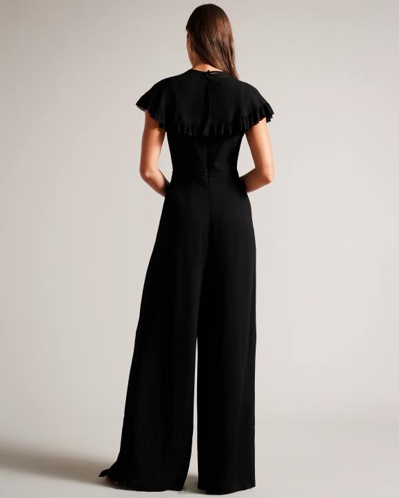 Ted Baker Olivvee Cape Jumpsuit With Ladder Lace Detail Black Clothing Women TLPL57