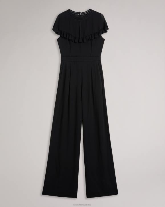 Ted Baker Olivvee Cape Jumpsuit With Ladder Lace Detail Black Clothing Women TLPL57