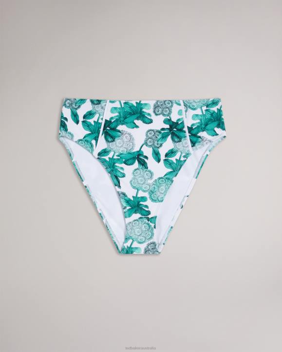 Ted Baker Orellaa Floral High Waisted Bikini Bottom Green Clothing Women TLPL438