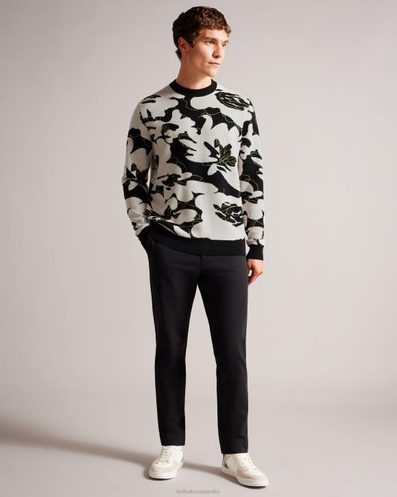 Ted Baker Ozier Floral Merino Wool Jumper Black Clothing Men TLPL1275