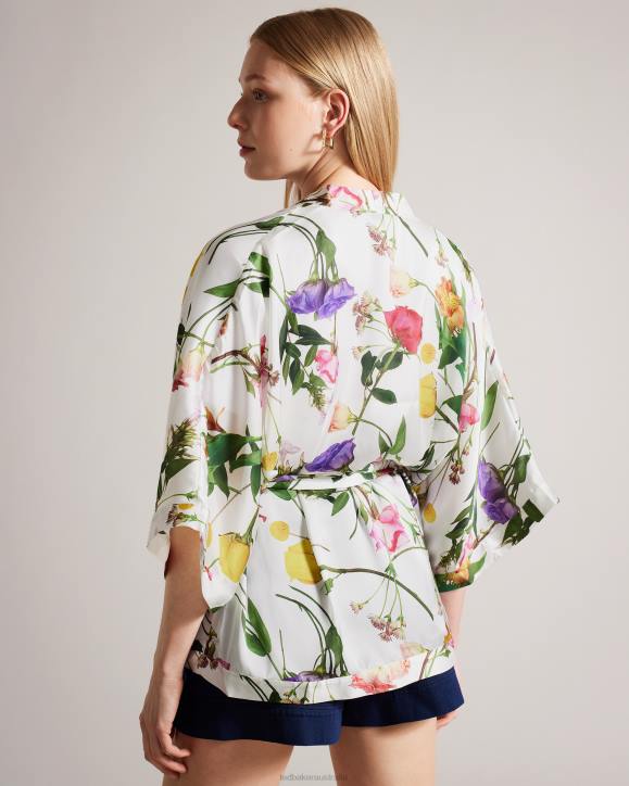 Ted Baker Paulaah Floral Print Kimono Ecru Clothing Women TLPL423