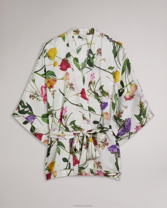 Ted Baker Paulaah Floral Print Kimono Ecru Clothing Women TLPL423