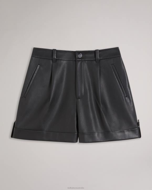 Ted Baker Pawa PU shorts with turn ups Black Clothing Women TLPL101