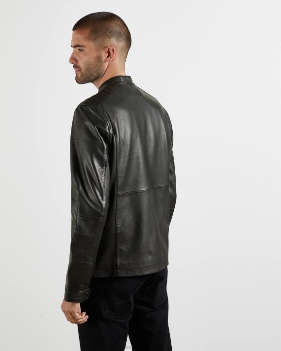 Ted Baker Paypa Leather Jacket Black Clothing Men TLPL1530