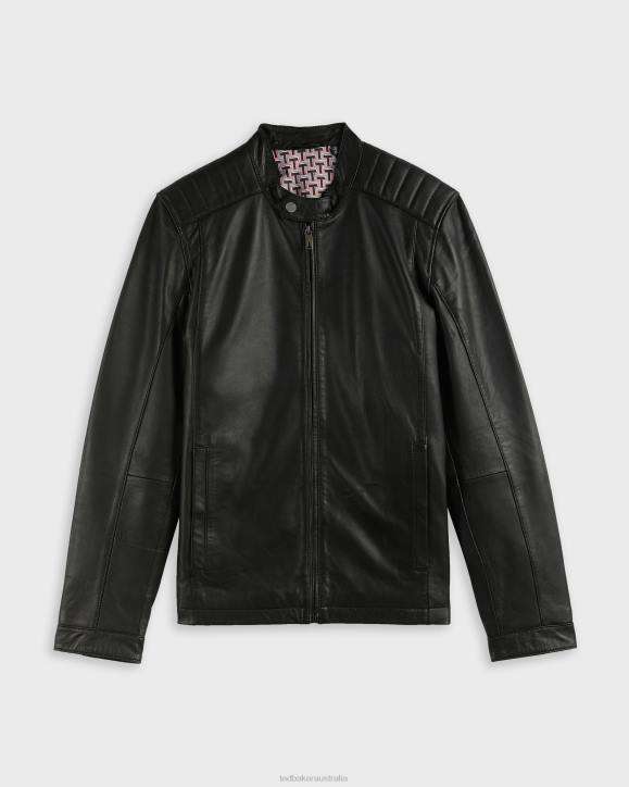 Ted Baker Paypa Leather Jacket Black Clothing Men TLPL1530