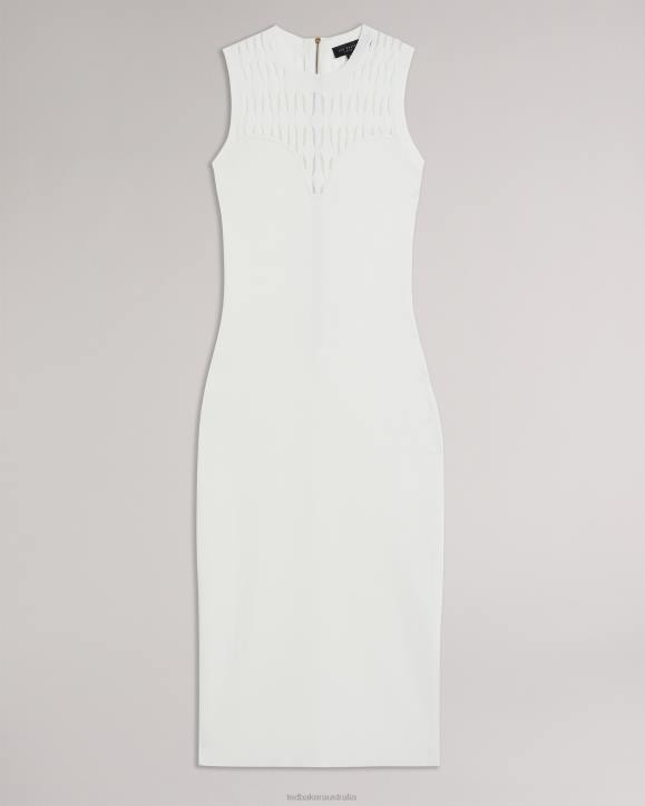 Ted Baker Polyan Stitch Detailed Bodycon Dress White Clothing Women TLPL212