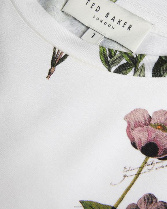 Ted Baker Rasmean Botanical Bouquet Print T-Shirt White Clothing Women TLPL397