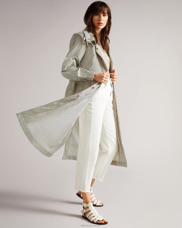 Ted Baker Renniey Technical Rain Mac White Clothing Women TLPL662