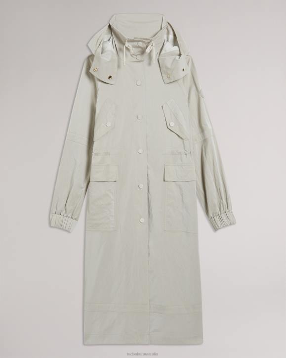 Ted Baker Renniey Technical Rain Mac White Clothing Women TLPL662