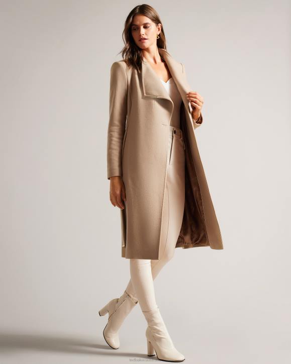 Ted Baker Rose Wool wrap coat CAMEL Clothing Women TLPL185