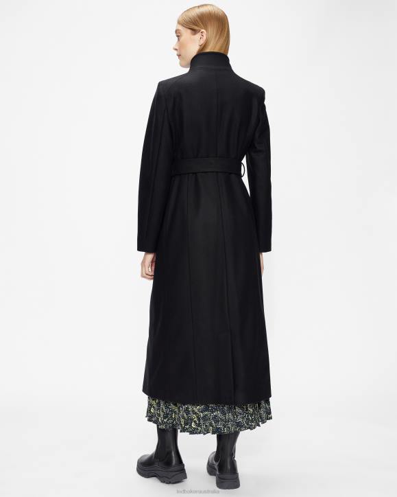 Ted Baker Rosell Long Length Wool Wrap Coat Black Clothing Women TLPL143