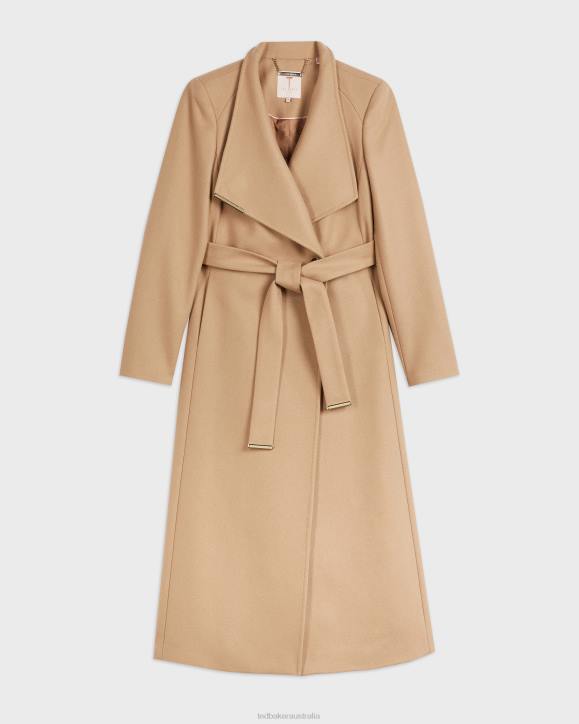 Ted Baker Rosell Long Length Wool Wrap Coat Camel Clothing Women TLPL345