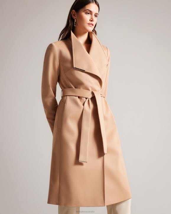 Ted Baker Rosina Midi Length Wrap Trench Coat Brown-Tan Clothing Women TLPL269