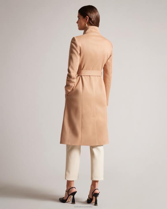 Ted Baker Rosina Midi Length Wrap Trench Coat Brown-Tan Clothing Women TLPL269