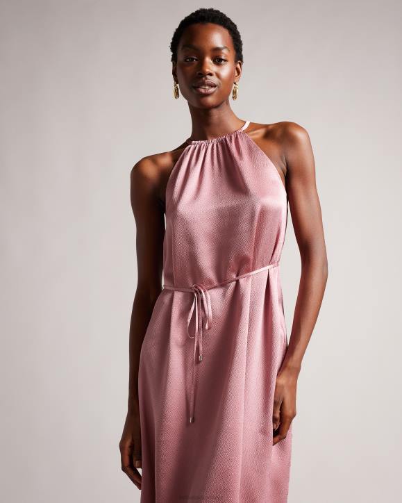 Ted Baker Roxieyy Halterneck Midaxi Dress Dusky Pink Clothing Women TLPL193