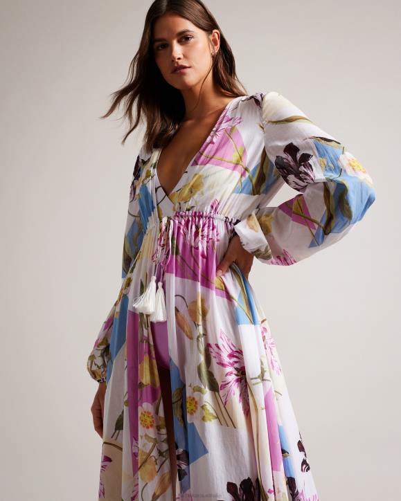 Ted Baker Rozlyn Floaty Floral Maxi Cover Up White Clothing Women TLPL152