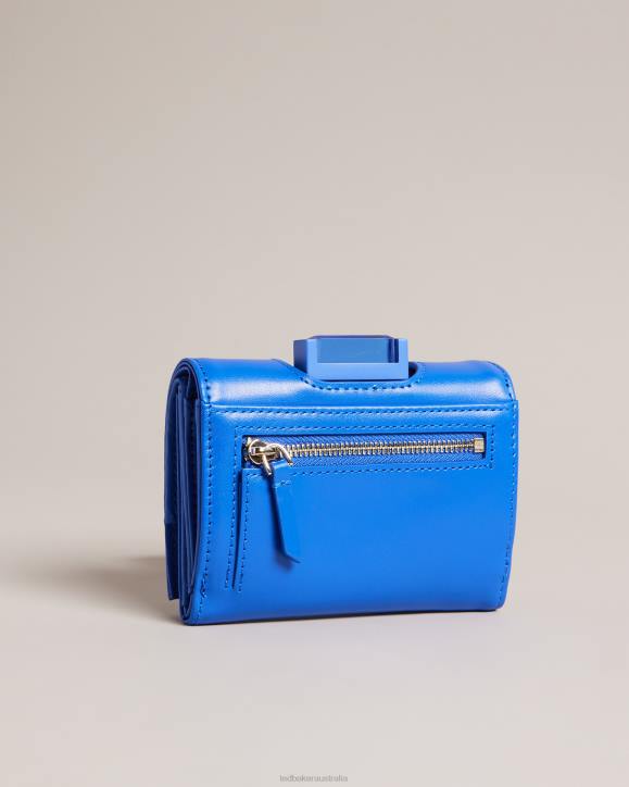 Ted Baker Rozza Matte Leather Small Crystal Purse Bright Blue Accessories Women TLPL1074