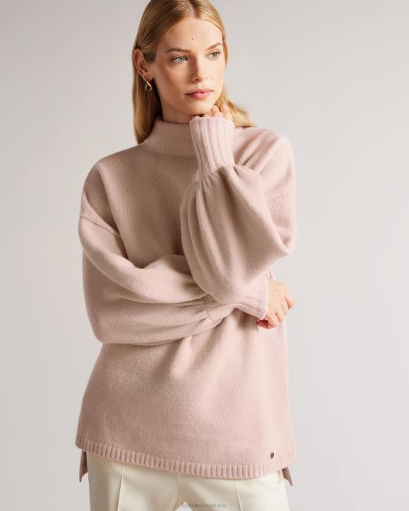 Ted Baker Rruuby Oversized Funnel Neck Sweater DUSKY-PINK Clothing Women TLPL461