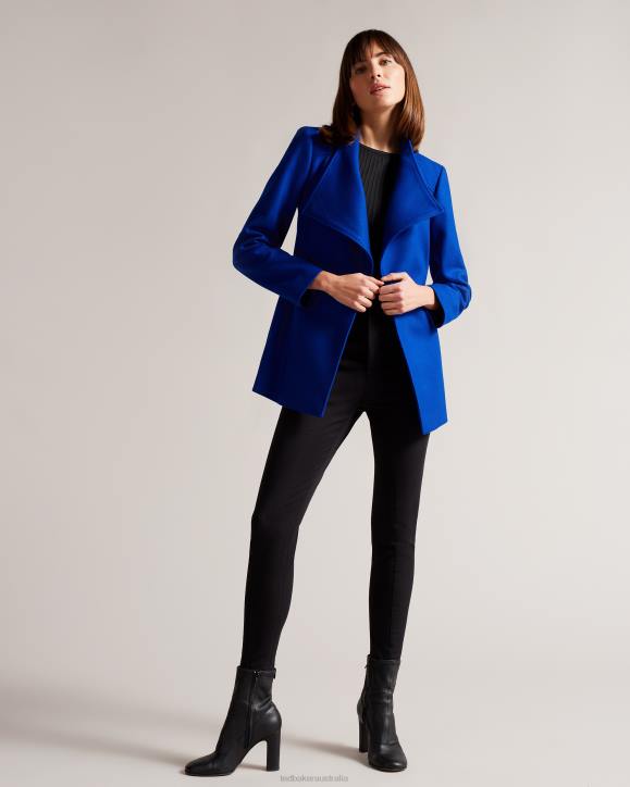 Ted Baker Rytaa Short Wool Wrap Coat Blue Clothing Women TLPL524