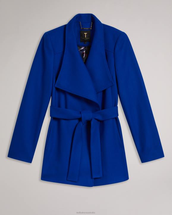 Ted Baker Rytaa Short Wool Wrap Coat Blue Clothing Women TLPL524