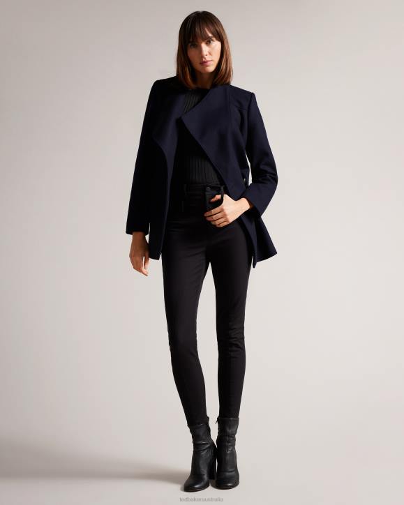 Ted Baker Rytaa Short Wool Wrap Coat Dark Navy Clothing Women TLPL501