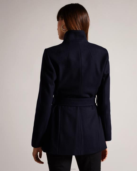 Ted Baker Rytaa Short Wool Wrap Coat Dark Navy Clothing Women TLPL501