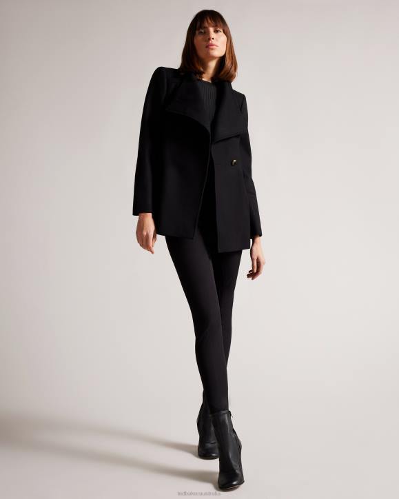 Ted Baker Rytaa Short Wool Wrap Coat Jet-Black Clothing Women TLPL488