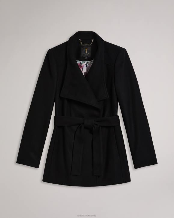 Ted Baker Rytaa Short Wool Wrap Coat Jet-Black Clothing Women TLPL488