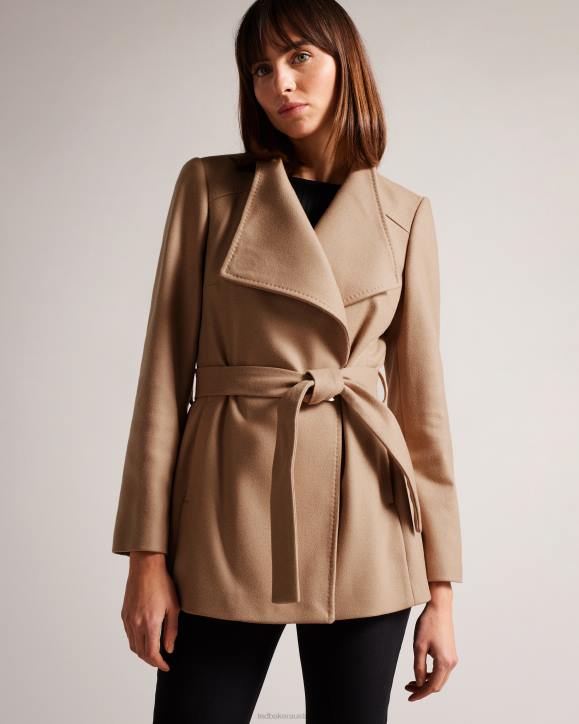 Ted Baker Rytaa Short Wool Wrap Coat Natural Clothing Women TLPL546