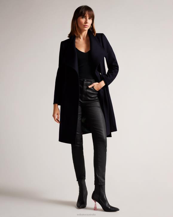 Ted Baker Sandra Midi wool wrap coat DK-NAVY Clothing Women TLPL509