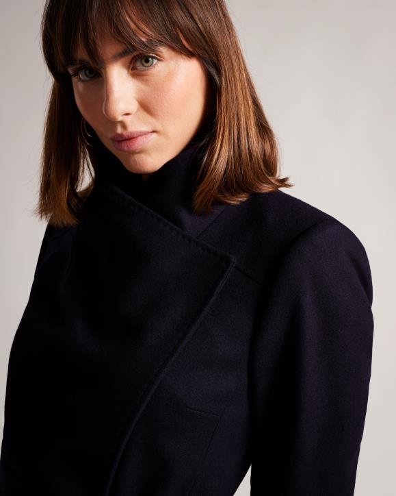 Ted Baker Sandra Midi wool wrap coat DK-NAVY Clothing Women TLPL509