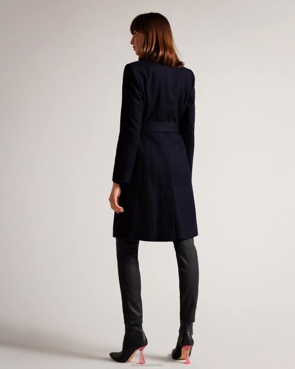 Ted Baker Sandra Midi wool wrap coat DK-NAVY Clothing Women TLPL509