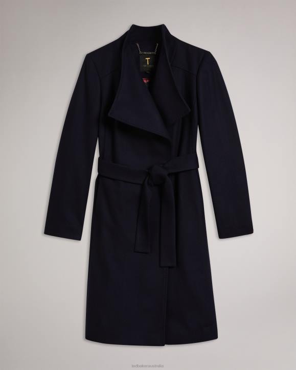 Ted Baker Sandra Midi wool wrap coat DK-NAVY Clothing Women TLPL509