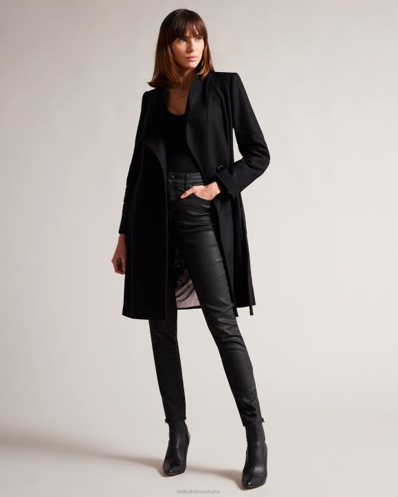 Ted Baker Sandra Midi wool wrap coat JET-BLACK Clothing Women TLPL525