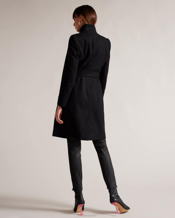 Ted Baker Sandra Midi wool wrap coat JET-BLACK Clothing Women TLPL525