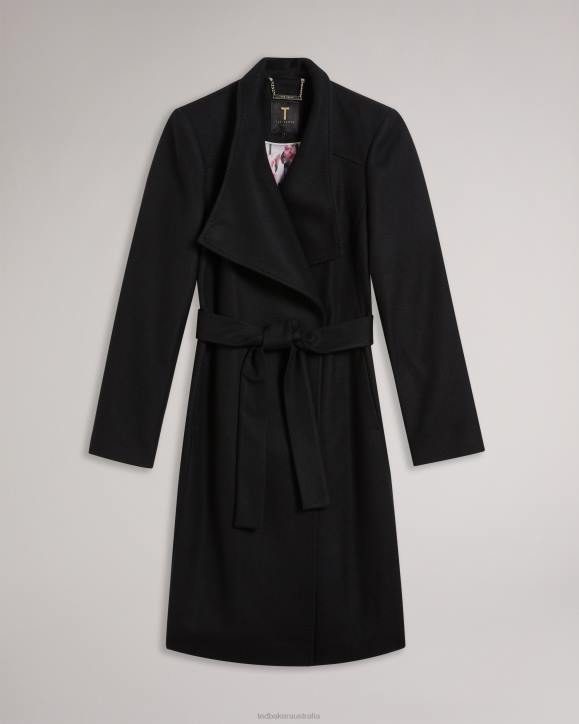 Ted Baker Sandra Midi wool wrap coat JET-BLACK Clothing Women TLPL525