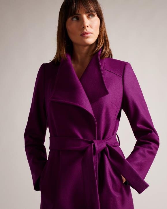 Ted Baker Sandra Midi wool wrap coat PURPLE Clothing Women TLPL506