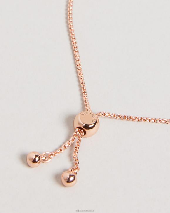 Ted Baker Sarsah Sparkle Heart Drawstring Bracelet Rosegold Color Jewelry Women TLPL979