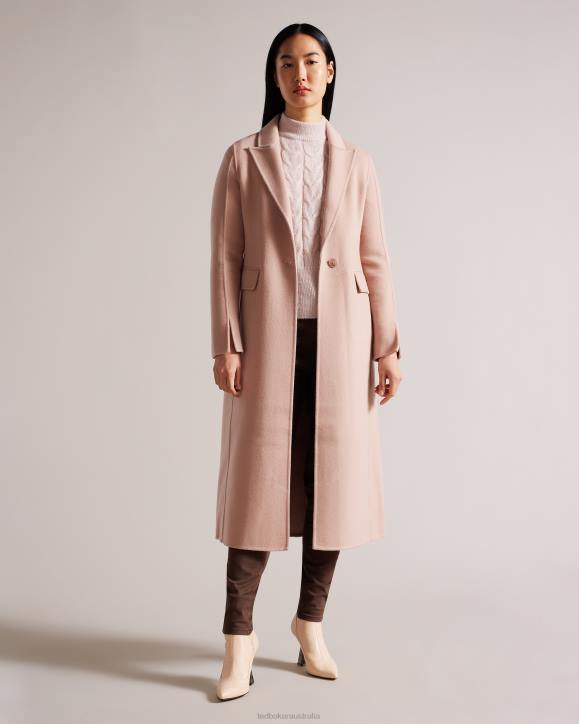 Ted Baker Serinn Wool Blend Longline Coat Dusky Pink Clothing Women TLPL77