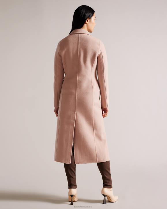 Ted Baker Serinn Wool Blend Longline Coat Dusky Pink Clothing Women TLPL77